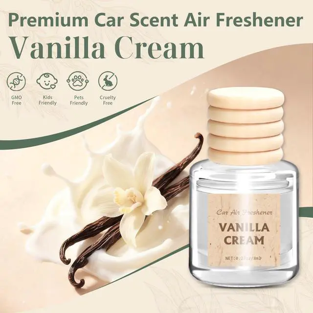 Alt view image 3 of 7 - Hanging Car Air Freshener, 6 Pack Vanilla Cream Essential Oil Scent