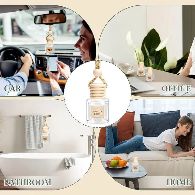 Alt view image 5 of 7 - Hanging Car Air Freshener, 6 Pack Vanilla Cream Essential Oil Scent