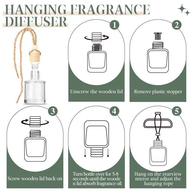 Alt view image 6 of 7 - Hanging Car Air Freshener, 6 Pack Vanilla Cream Essential Oil Scent