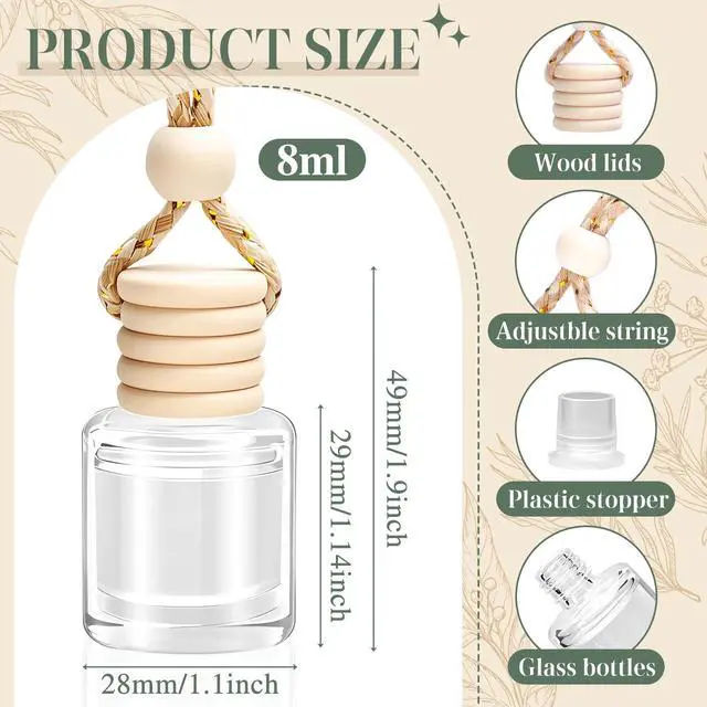 Alt view image 7 of 7 - Hanging Car Air Freshener, 6 Pack Vanilla Cream Essential Oil Scent