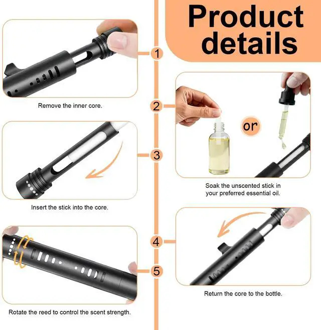 Alt view image 2 of 7 - 2 Pcs Car Air Essential Oil Diffuser Vent Clip Set (Black)