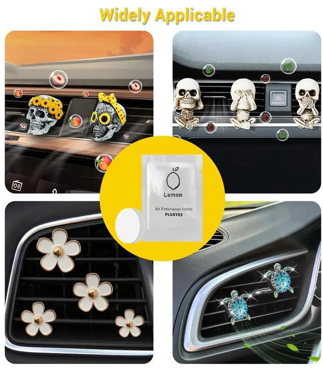 Alt view image 5 of 6 - 10 Pack Car Air Vent Clip Freshener Refills Solid Fragrance - 5 Scents Replacement Pads Car Fresheners Long Lasting - Variety Scent Refill - Cedarwood, Lemon, Ocean, Peach, Lavender