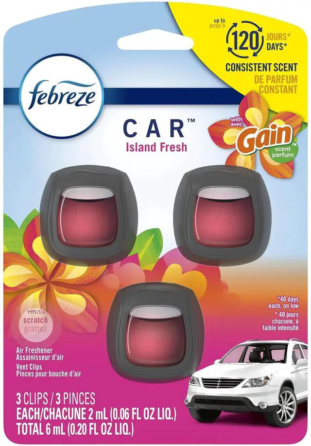Main image of Car Vent Clip Air Freshener, Gain Island Fresh, 3 Count
