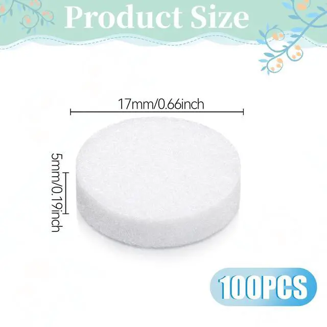 Alt view image 2 of 7 - 100 PCS Car Air Freshener Refill Felt Pads White Unscented Essential Oil Perfumes Refill Pads Car Air Fresheners Clip Cars Diffuser Airs Fresheners Replacement Pad for Custom Fragrance Cars Use(17 mm)
