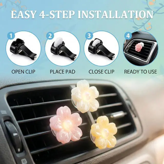 Alt view image 6 of 7 - 100 PCS Car Air Freshener Refill Felt Pads White Unscented Essential Oil Perfumes Refill Pads Car Air Fresheners Clip Cars Diffuser Airs Fresheners Replacement Pad for Custom Fragrance Cars Use(17 mm)