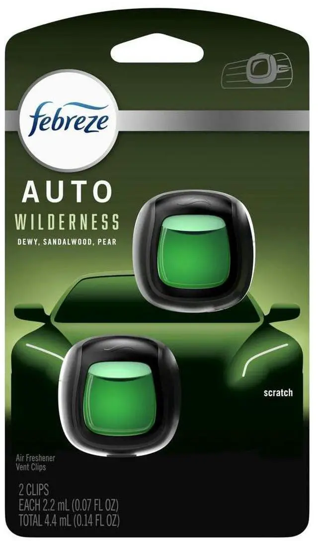 Main image of AUTO Air Freshener, Odor-Fighting Automotive Vent Clip, Scented Car Accessories, Long Lasting for Strong Odors, Wilderness Scent, 2 Count