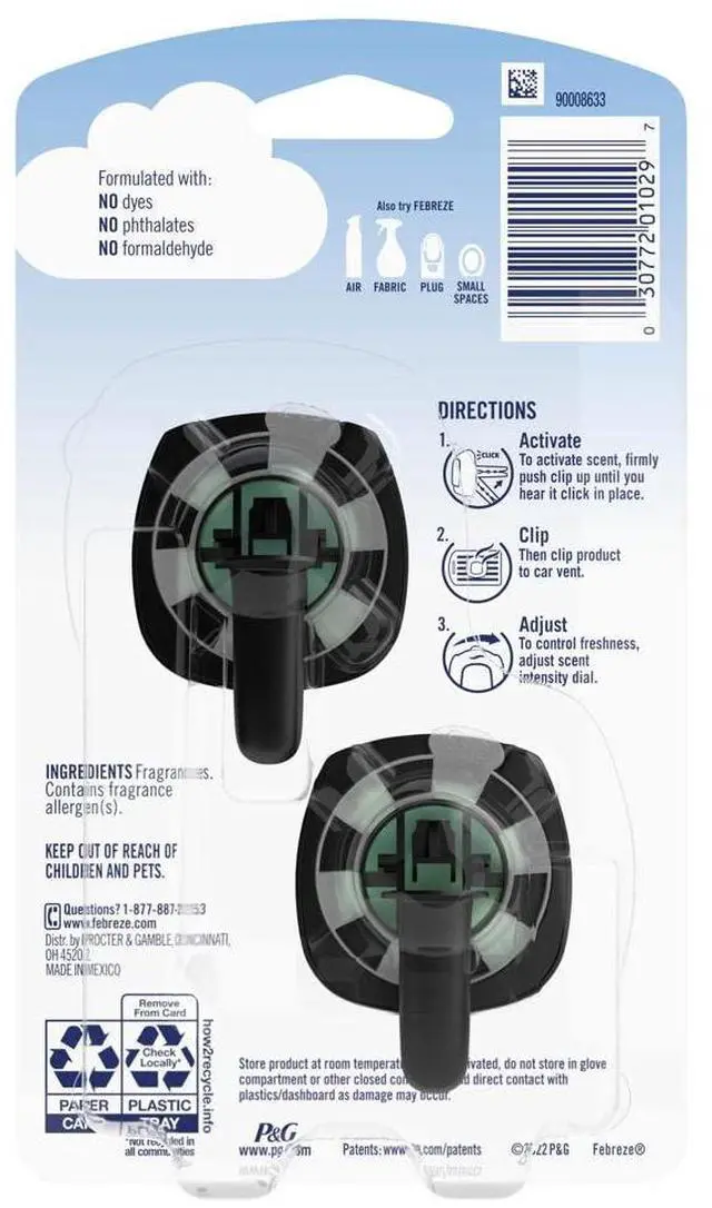 Alt view image 6 of 6 - AUTO Air Freshener, Odor-Fighting Automotive Vent Clip, Scented Car Accessories, Long Lasting for Strong Odors, Wilderness Scent, 2 Count