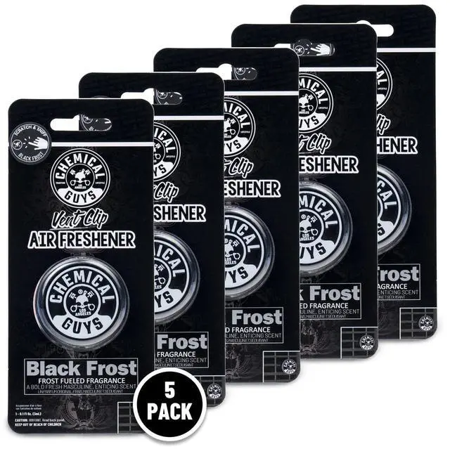 Main image of Black Frost Vent Clip Air Fresheners, 5 Pack, Cars & Home | Airflow pushes the aroma through the whole car in seconds, and each clip hides out of sight behind the dash