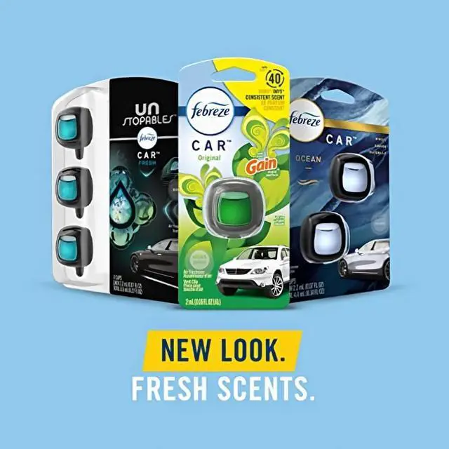 Alt view image 7 of 7 - Car Air Fresheners, Linen & Sky, Odor Fighter for Strong Odors Car Vent Clips (2 Count)