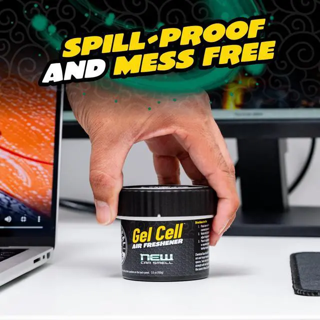 Alt view image 5 of 6 - New Car Scent Gel Can Air Freshener, Vent Control, 3 Pack | Dial each up for a strong hit or down to a hint; spill-proof gel lasts for weeks and won't leak in summer heat