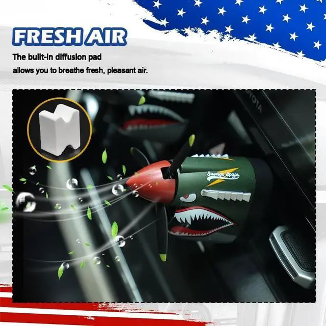 Alt view image 4 of 7 - 2026 New P-40 Warhawk Car Air Freshener,P-40 Fighter Car Vent Clips with Spinning Propeller for Reducing Odors,Universal Air Vent Decorations for Cars as Gift for Men & Pilots (P-40 Fighter Plane)