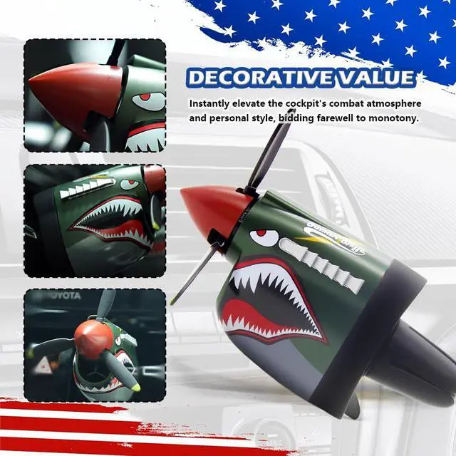 Alt view image 5 of 7 - 2026 New P-40 Warhawk Car Air Freshener,P-40 Fighter Car Vent Clips with Spinning Propeller for Reducing Odors,Universal Air Vent Decorations for Cars as Gift for Men & Pilots (P-40 Fighter Plane)