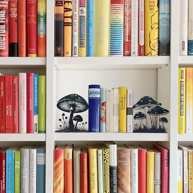Alt view image 5 of 6 - Cute Mushroom Decorative Bookends Unique and Stylish Book Ends Waterproof & Durable Perfect Size Ideal Gift for Mushroom Lovers