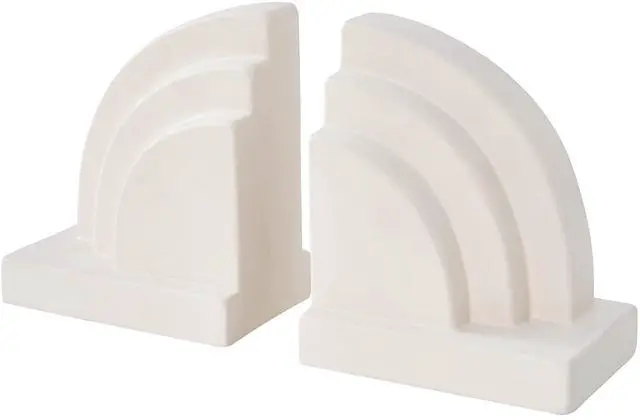 Main image of Concrete Bookends for Heavy Books - Heavy Duty 2-Piece Set for Shelves, Decorative Book Ends for Home Office Library, Non-Slip Base
