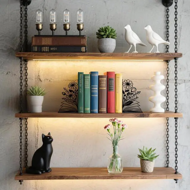 Alt view image 5 of 7 - Metal Bookends Flower & Book Bookends Decorative Cute Book Ends for Shelves Bookshelf Reading Decor Bookshelf Decor Space-Saving Desk Organizer for Book Lovers Gift