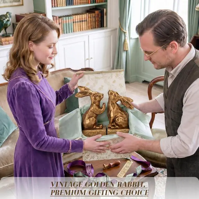 Alt view image 7 of 7 - 2 Pcs Decorative Rabbit Bookends for Shelves, Bunny Gift Book Ends for Heavy Books Animal Stopper Retriever Statues Bookends with Anti-Slip Base for Book Lover Home Bookshelf, Bronze