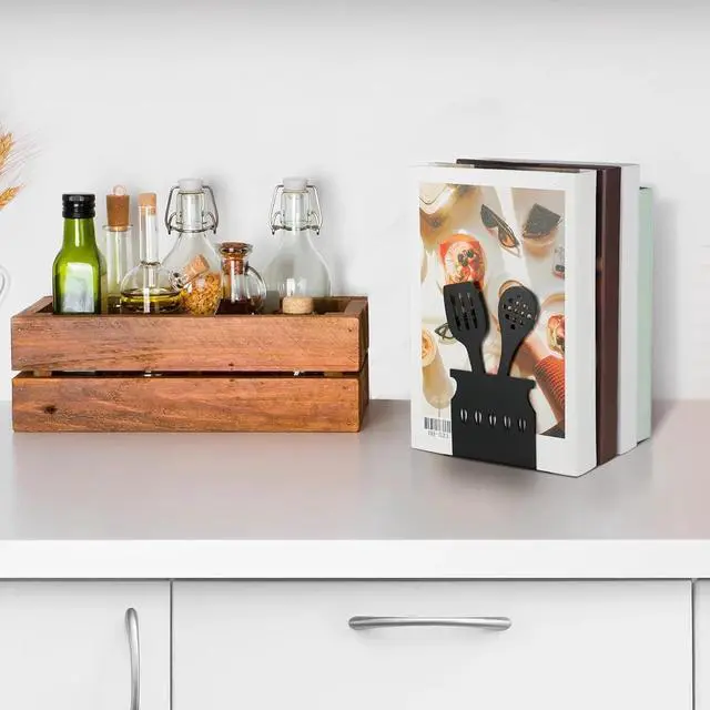 Alt view image 5 of 7 - Cookbook Bookends Cute Spoon Decorative Bookends for Kitchen | Versatile Kitchen and Home Decor, 5.9x3.9x3.9 Inch, Unique Cookbook Organizer, for Housewarming Cooking Lover Gifts