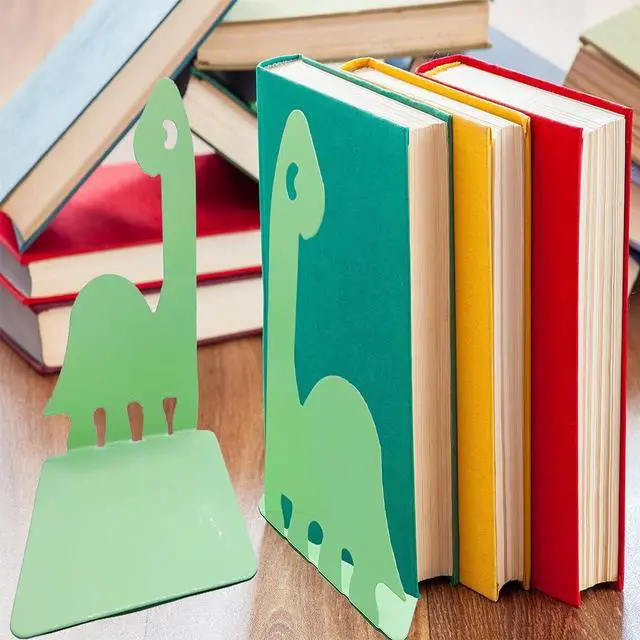 Alt view image 2 of 7 - Dinosaur Bookends, Decorative Book Ends, Stylish Book Stands for Shelves, Heavy Duty Book Holders for Home, Office Study Room, Set of 2