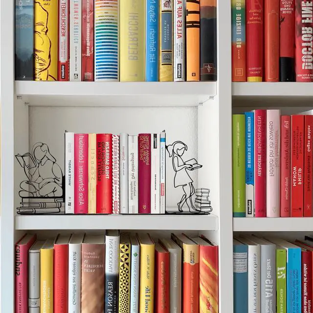 Alt view image 5 of 6 - Cute Bookends Decorative, Durable Metal Book Holders with Timeless Appeal, Black, 1 Piece, 6.3x4.5x1.2 inches