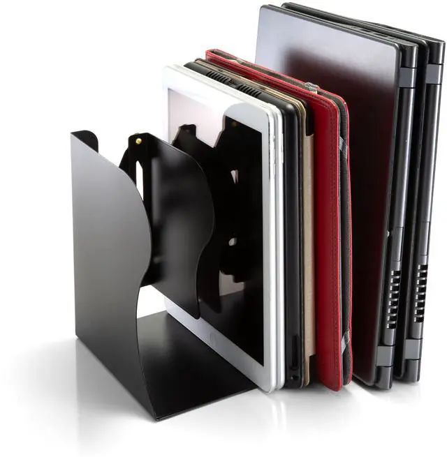 Alt view image 3 of 4 - Adjustable Bookends, Expandable 4"-18", Black. | 4 to 18-Inch, Book Ends for Shelves, Office Book Supports for Books, Binders, Flexible Shelf Organization