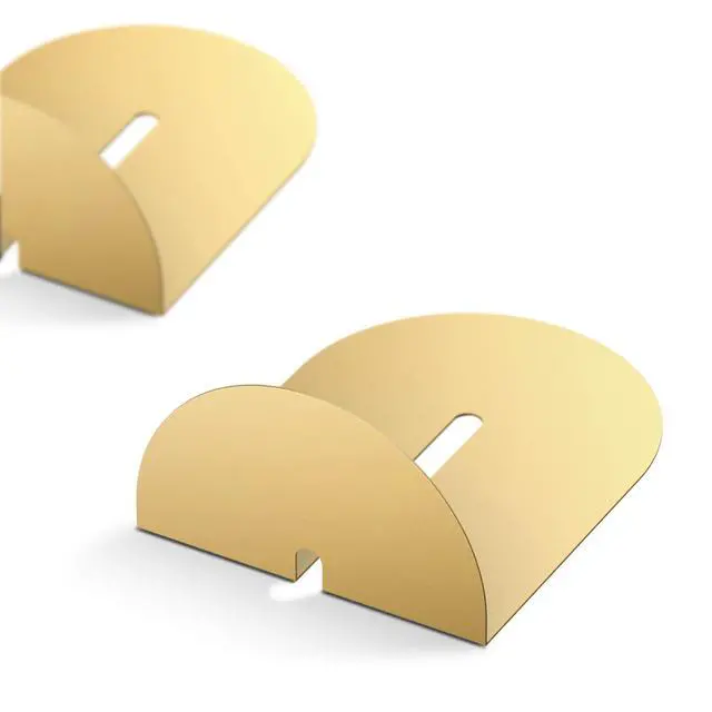 Alt view image 4 of 4 - Runway Gold Bookends for Books,1 Pair Metal Book Holders for Office Shelves Adults & Kids Gift(Gold)