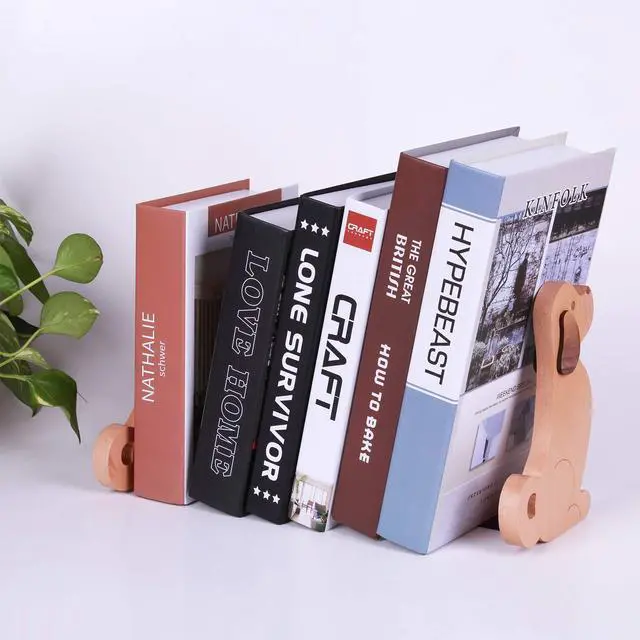 Alt view image 5 of 7 - Book Ends - Puppy Dog Wooden Bookends for Kids Book Ends for Shelves Office