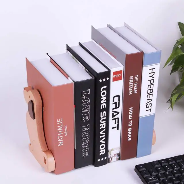 Alt view image 6 of 7 - Book Ends - Puppy Dog Wooden Bookends for Kids Book Ends for Shelves Office