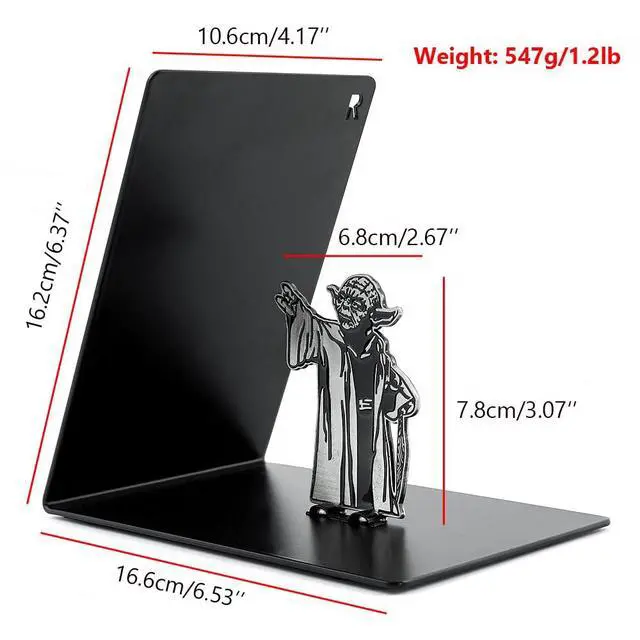 Alt view image 5 of 7 - Premium Heavy-Duty Metal Bookend - Black L-Shaped Book End | Book Supports on Office Desk, Creative Gift for Dad and Lover