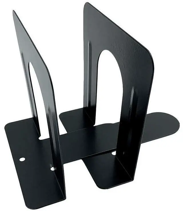 Main image of Steel Non-Skid Metal Book Ends for Shelves Heavy Duty Bookends, Black, Pair (1/3/8/20/80 pr) (1)