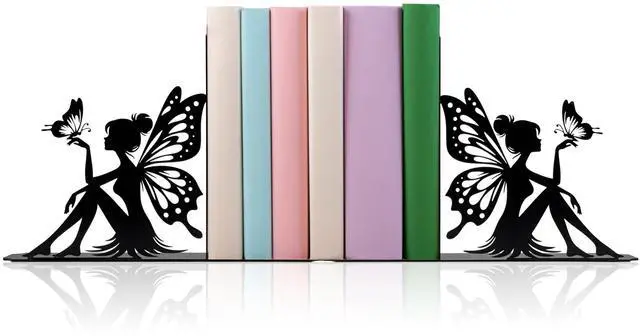 Main image of Cute Book Ends for Shelves Decorative Fairy & Butterfly Design