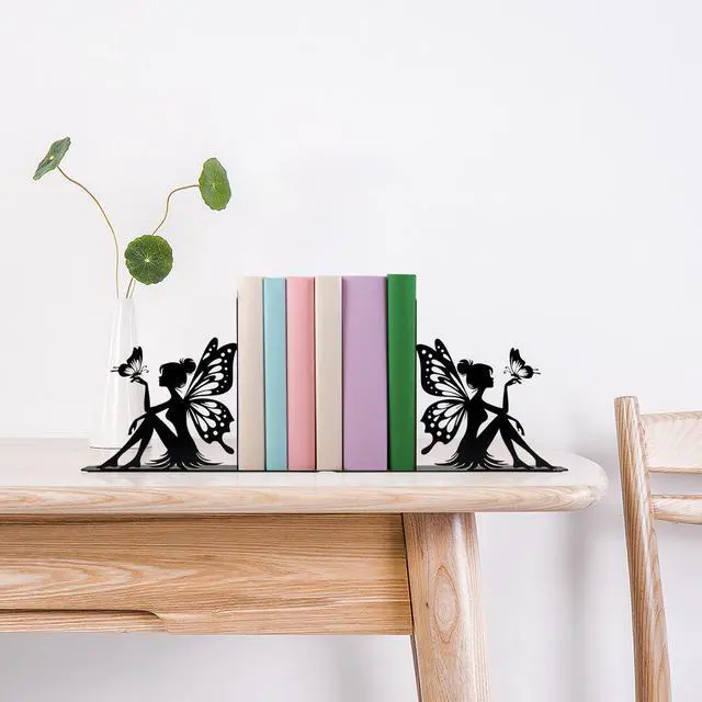 Alt view image 3 of 7 - Cute Book Ends for Shelves Decorative Fairy & Butterfly Design