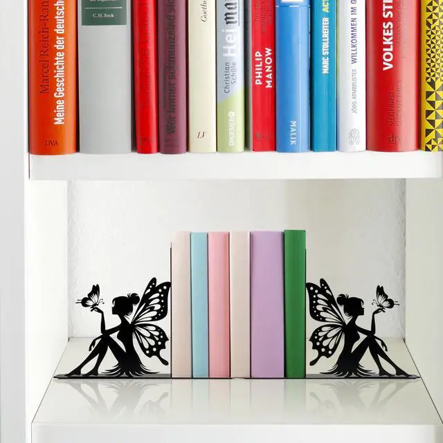 Alt view image 4 of 7 - Cute Book Ends for Shelves Decorative Fairy & Butterfly Design
