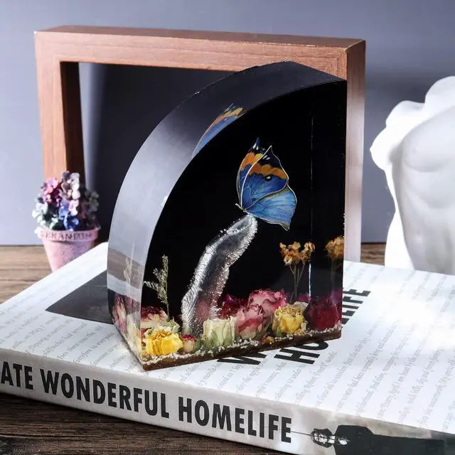 Alt view image 5 of 6 - Bookends Resin Molds, 1 Pair Geode Book Organize Moulds Silicone Large, Crystal Epoxy Resin Molds for Books, Desktop Organizer, Office Home Decoration, Gift