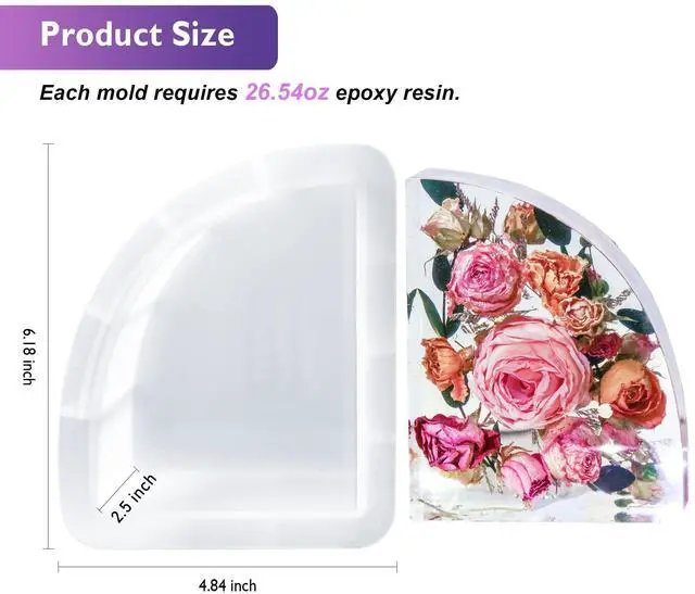 Alt view image 2 of 6 - Bookends Resin Molds, 1 Pair Geode Book Organize Moulds Silicone Large, Crystal Epoxy Resin Molds for Books, Desktop Organizer, Office Home Decoration, Gift