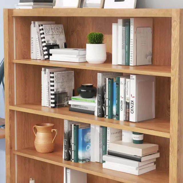 Alt view image 5 of 6 - Book Ends for Shelves 6 Pcs Acrylic Bookends Clear | Invisible Book Holder,Unique Rippled Pattern,Decorative Book Stoppers,Sturdy Structure,Non-Slip,Desktop Organizer