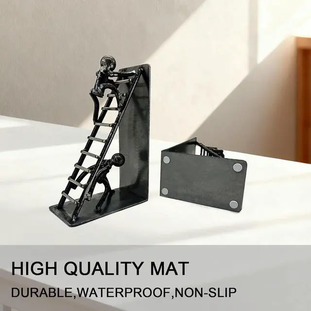 Alt view image 7 of 7 - Decorative Bookends for Shelves, Modern Climbing Man | Artistic climbing man bookends symbolize ambition and perseverance while keeping books neatly organized on shelves.