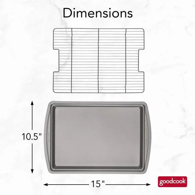 Alt view image 5 of 7 - 15 x 10.5 Nonstick Carbon Steel Baking Pan & Raised Wire Rack Pizza Crisper, Crispy Bacon, Multipurpose Cooking Sheet Pan, Cooling Rack, Kitchen Cookware Set, Dishwasher Safe