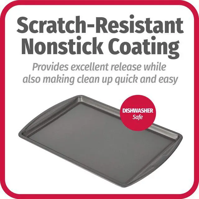Alt view image 3 of 6 - Everyday Baking Sheet with Carbon Steel Construction & Scratch-Resistant Metal-Utensil Safe Nonstick , 9 x 13-Inch