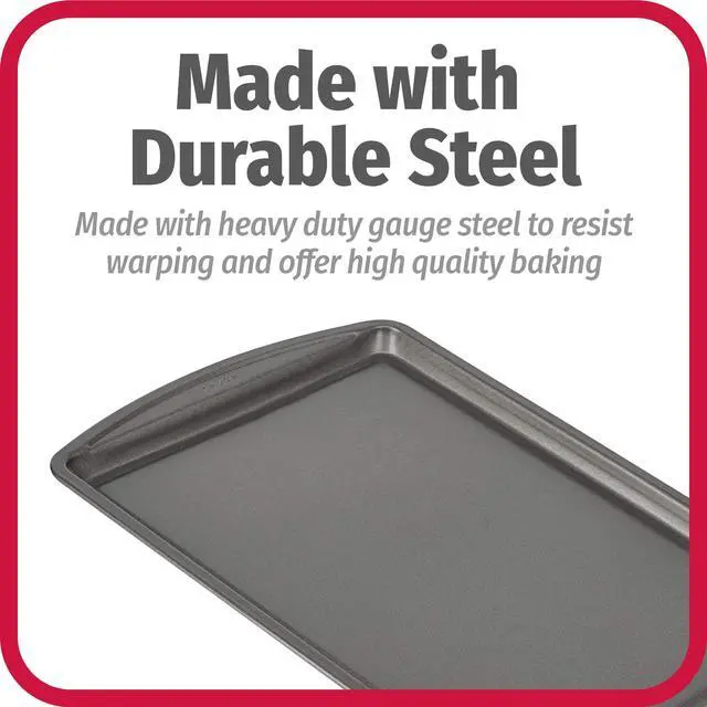 Alt view image 5 of 6 - Everyday Baking Sheet with Carbon Steel Construction & Scratch-Resistant Metal-Utensil Safe Nonstick , 9 x 13-Inch