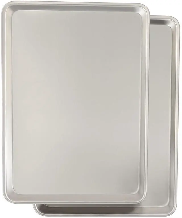 Main image of Commercial Quality Baking Sheet Pan Set, Natural Aluminum Cookie Sheet, Umite Chef Warp Resistant Baker's Half Sheet Pan, Large Thick Cookie Tray Pans for Baking, Roasting(2 Pack, 18X13In)