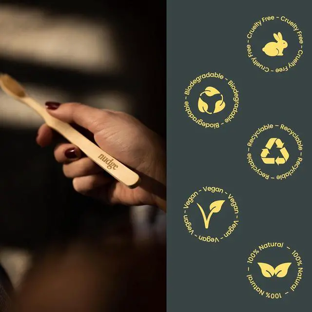 Alt view image 2 of 7 - Natural Bamboo Toothbrushes with Bamboo Bristles, Soft Bristles Toothbrush, Biodegradable, Eco-Friendly, Sustainable Material, BPA Free (Pack of 4)