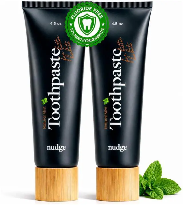 Main image of Hydroxyapatite Toothpaste, Rod-Shaped nHA for Maximum Enamel Contact, Natural Whitening, Fluoride Free & SLS Free, Natural Mint, 4.5 oz (Pack of 2)