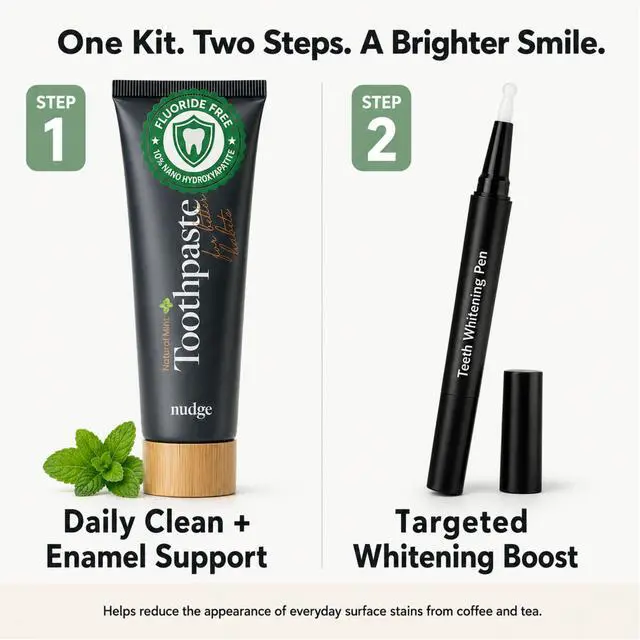 Alt view image 2 of 7 - Whitening Kit with 10% Nano Hydroxyapatite Toothpaste 4.5 oz & Whitening Gel Pen 2 ml Fluoride Free, SLS Free