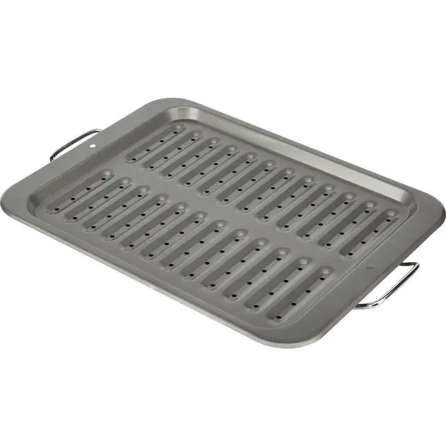 Alt view image 2 of 7 - Everyday Nonstick Steel Broiler Pan, 11.5" x 14.25", Gray
