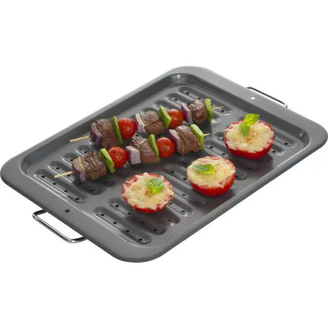 Alt view image 6 of 7 - Everyday Nonstick Steel Broiler Pan, 11.5" x 14.25", Gray