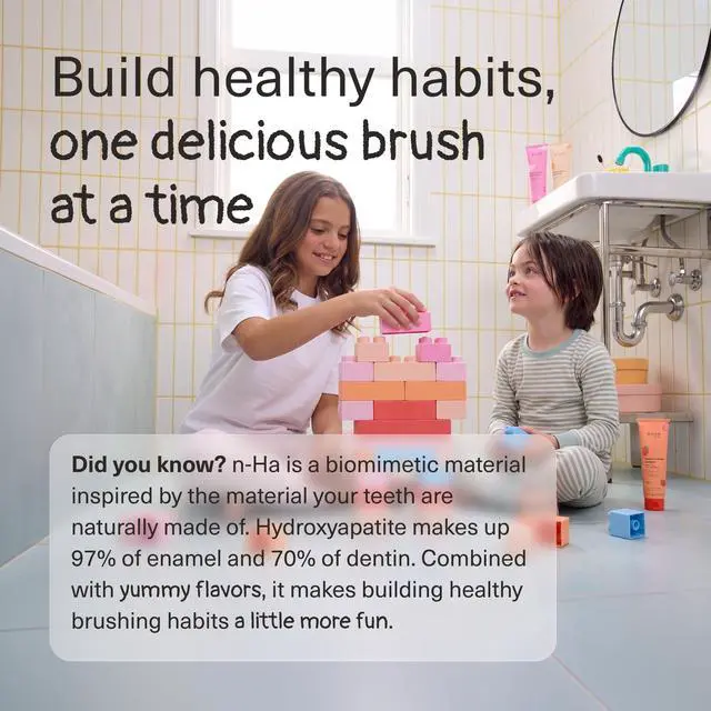 Alt view image 7 of 7 - Kids Toothpaste - Fluoride Free Nano Hydroxyapatite Toothpaste | Kids Oral Care - Strawberry Mango - 1.3 Oz, 2PK