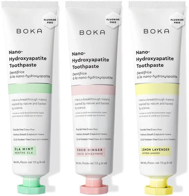 Main image of Toothpaste - Fluoride Free Toothpaste, Nano Hydroxyapatite Toothpaste | Appropriate for Sensitive Teeth - Adult Oral Care - Ela Mint, Coco Ginger, Lemon Lavender - 4 Oz, 3PK