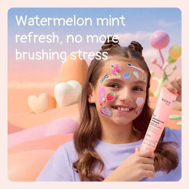 Alt view image 6 of 7 - Fluoride Free Toothpaste Nano Hydroxyapatite Toothpaste | Kids Oral Care - Watermelon Mint - 4 Oz, 1PK