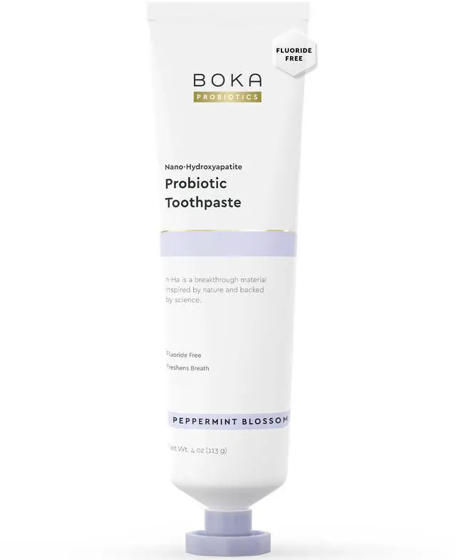 Main image of Probiotic Toothpaste - Fluoride Free, Nano Hydroxyapatite Toothpaste | Made with Probiotics - Peppermint Blossom - 4 Oz, 1PK