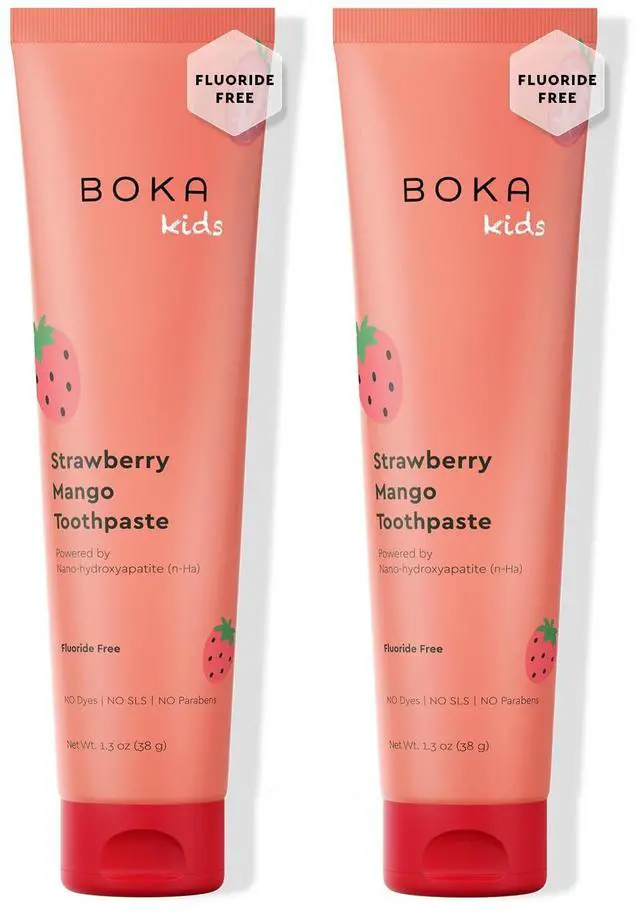 Main image of Kids Toothpaste - Fluoride Free Nano Hydroxyapatite Toothpaste | Kids Oral Care - Strawberry Mango - 1.3 Oz, 2PK